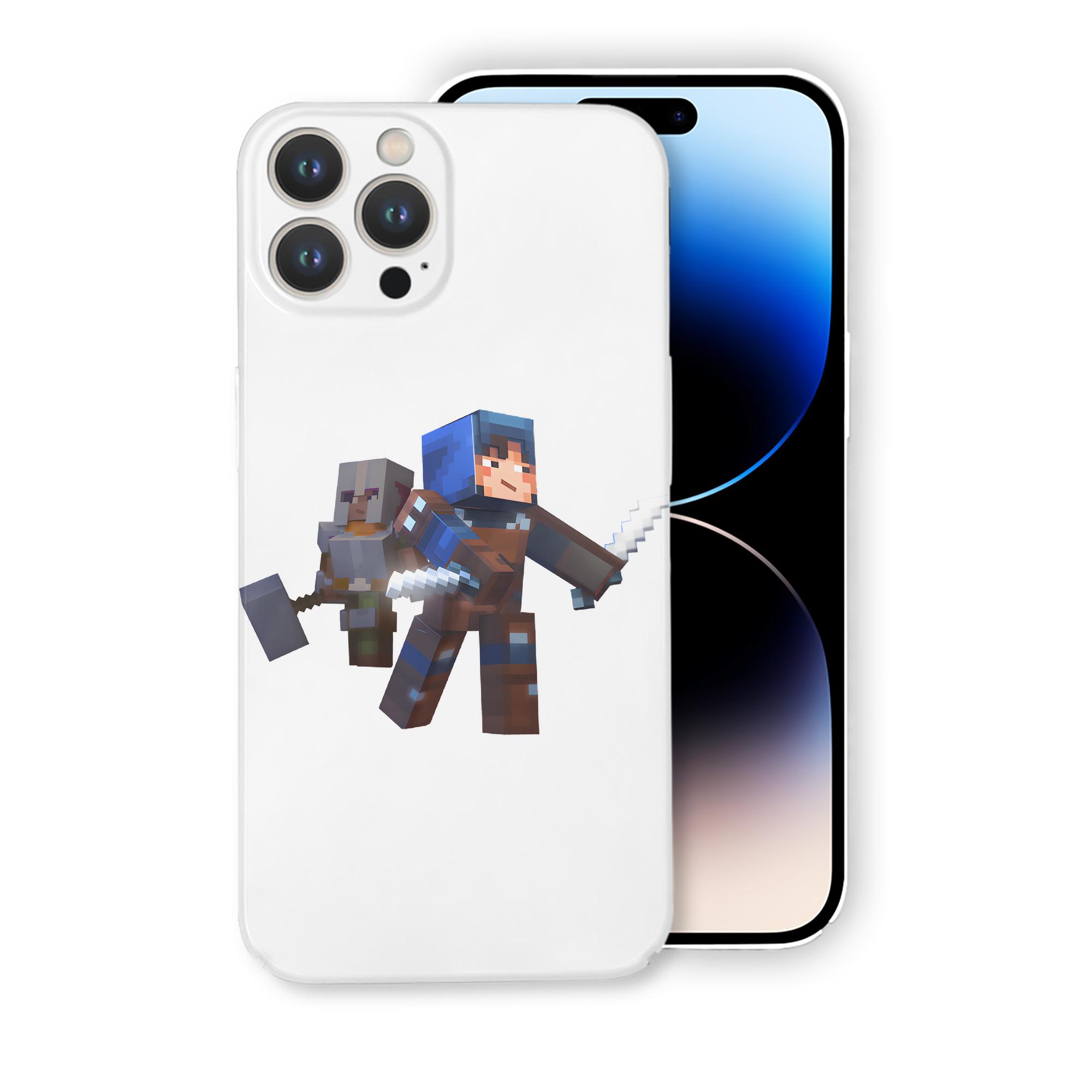 （画像用） マインクラフト ブロックの世界 Minecraft MC Block world 【iPhone 14シリーズ対応】ハードケース